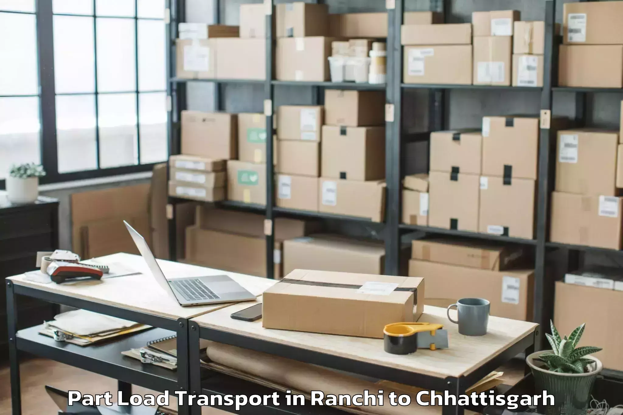 Easy Ranchi to Icfai University Raipur Durg Part Load Transport Booking